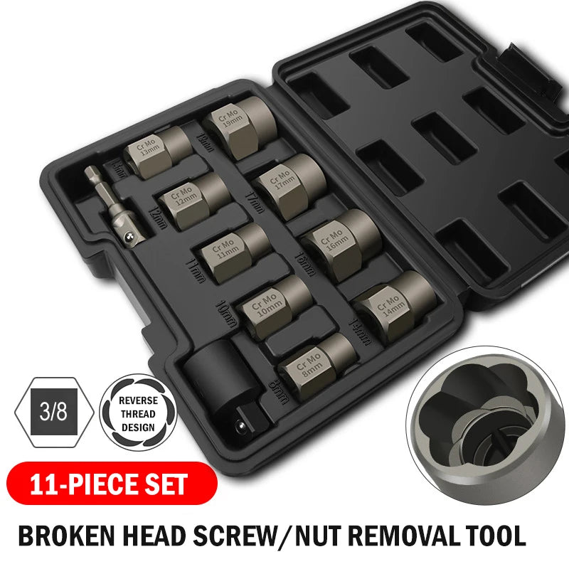 Universal Stripped And Damaged Screws 15–27Pcs Screw Extractor Kit Easy  Bolt Stud Remover Tool Drill Set Broken Speed Out Bolt